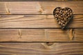 Coffee beans in heart form Royalty Free Stock Photo