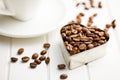 Coffee beans in heart form Royalty Free Stock Photo