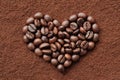 Coffee beans heart Royalty Free Stock Photo