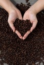 Coffee beans heart shape for decoration