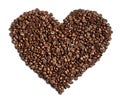 Coffee beans heart shaped Royalty Free Stock Photo