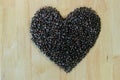 Coffee beans heart.