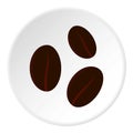 Coffee beans icon, flat style Royalty Free Stock Photo