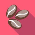 Coffee beans icon, flat style Royalty Free Stock Photo