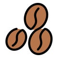 Coffee beans icon outline vector. Barista drink