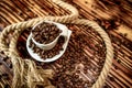 Coffee beans inside espresso cup Royalty Free Stock Photo