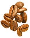 Coffee beans isolated on white background Royalty Free Stock Photo