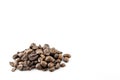 Coffee beans isolated white background with empty space for text Royalty Free Stock Photo