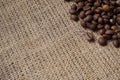 Coffee beans on jute