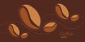 Coffee beans .line drawing of coffee . Cappuccino. Vector illustration