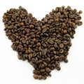 Coffee beans love heart Royalty Free Stock Photo
