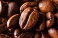 Coffee beans. Macro photo. The concept of growing and making coffee. Royalty Free Stock Photo