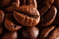 Coffee beans. Macro photo. The concept of growing and making coffee. Royalty Free Stock Photo