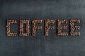 Coffee Beans Making the Word Coffee Royalty Free Stock Photo