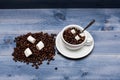 Coffee beans and marshmallows Royalty Free Stock Photo