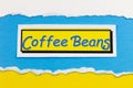 Coffee beans message fair trade product dark roasted caffeine