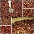 Coffee beans mixtures collage