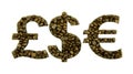 Coffee beans in money shapes Royalty Free Stock Photo