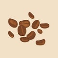 Coffee beans object flat element for international coffee day background