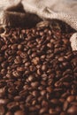 The coffee beans on old table