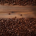 coffee beans on old wood