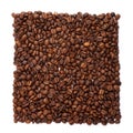 Coffee beans organised into foursquare Royalty Free Stock Photo