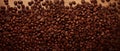 Coffee beans perfectly arranged, exuding their rich aroma