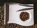 coffee beans on the plate Royalty Free Stock Photo