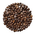 Coffee beans realistic isolated top view photo on transparent background Png V1 Generative Ai Royalty Free Stock Photo