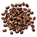 Coffee beans realistic isolated top view photo on transparent background Png V2 Generative Ai Royalty Free Stock Photo