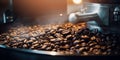 coffee beans roasting in roaster