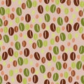 Coffee beans seamless pattern background