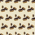 Coffee Beans Seamless Pattern Design. coffee background vector Royalty Free Stock Photo