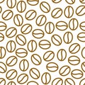 Coffee beans seamless pattern, vector background. Repeated Royalty Free Stock Photo