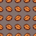 Coffee beans seamless pattern Vector illustration. coffee background for textile or fabric design Royalty Free Stock Photo