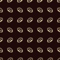Coffee Beans Seamless Pattern Vector Illustration. coffee bean hand drawn background Royalty Free Stock Photo
