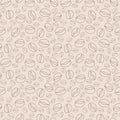 Coffee beans seamless pattern vector illustration, line drawing. Organic coffee is hand-drawn Royalty Free Stock Photo
