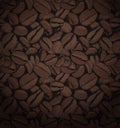 Coffee Beans Seamless Patterns, coffee pattern with brown random beans