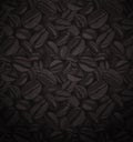 Coffee Beans Seamless Patterns, coffee pattern with brown random beans Royalty Free Stock Photo