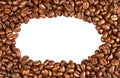 Coffee beans in the shape of a frame isolated Royalty Free Stock Photo