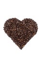 Coffee beans in the shape of a heart