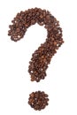 The coffee beans in shape of question mark Royalty Free Stock Photo