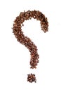 Coffee beans in a shape of a question mark Royalty Free Stock Photo
