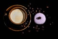 Coffee beans and some cakes Royalty Free Stock Photo