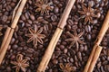 Coffee beans and species Royalty Free Stock Photo