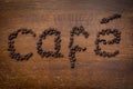 Coffee beans spelling CafÃÂ©