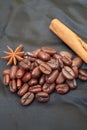 Coffee beans with spices Royalty Free Stock Photo