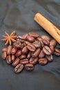 Coffee beans with spices