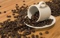Coffee beans spilled Royalty Free Stock Photo