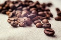 Coffee beans. spilled coffee beans Royalty Free Stock Photo